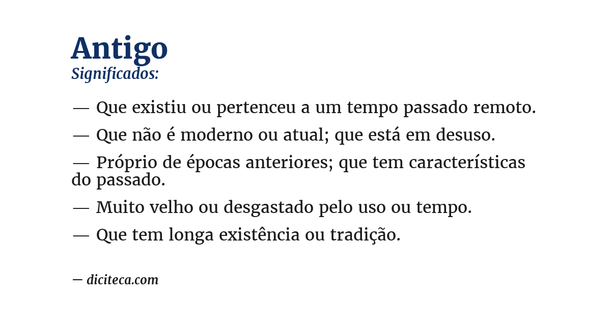 Significado de antigo