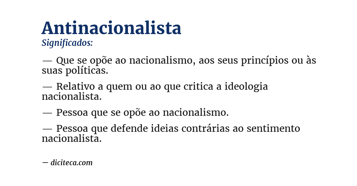 Significado de antinacionalista