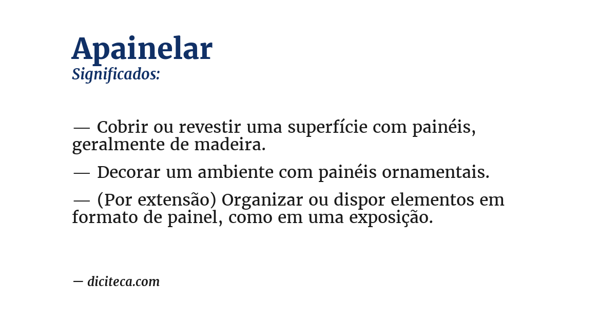 Significado de apainelar