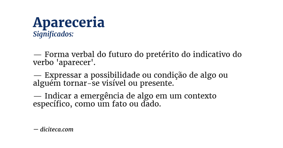 Significado de apareceria