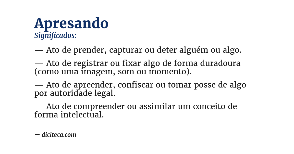 Significado de apresando
