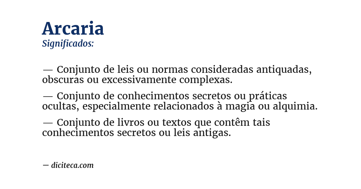 Significado de arcaria