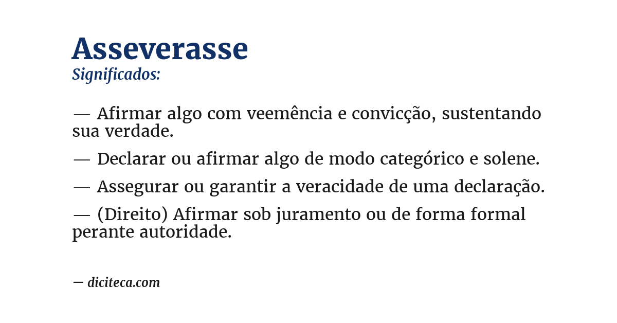 Significado de asseverasse
