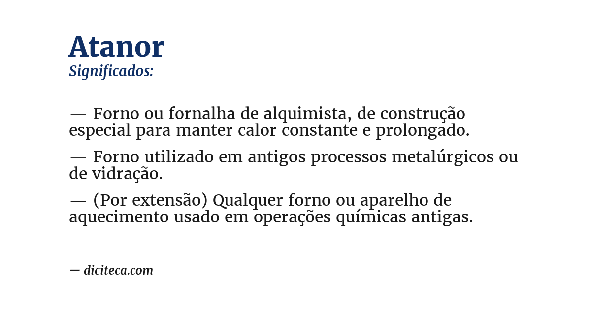 Significado de atanor