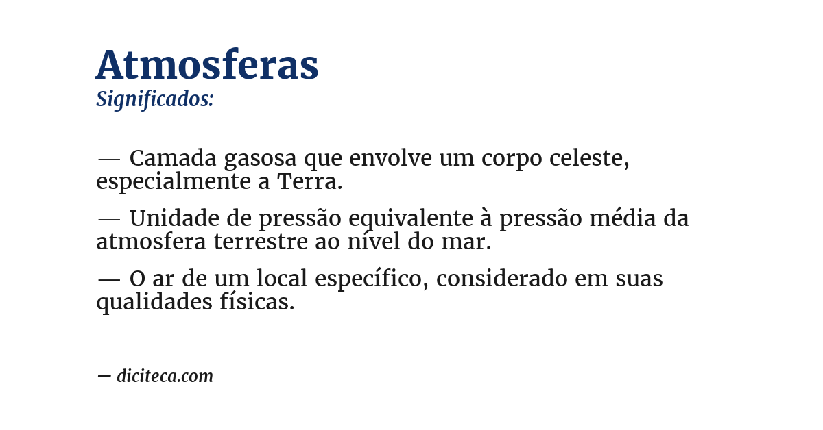 Significado de atmosferas