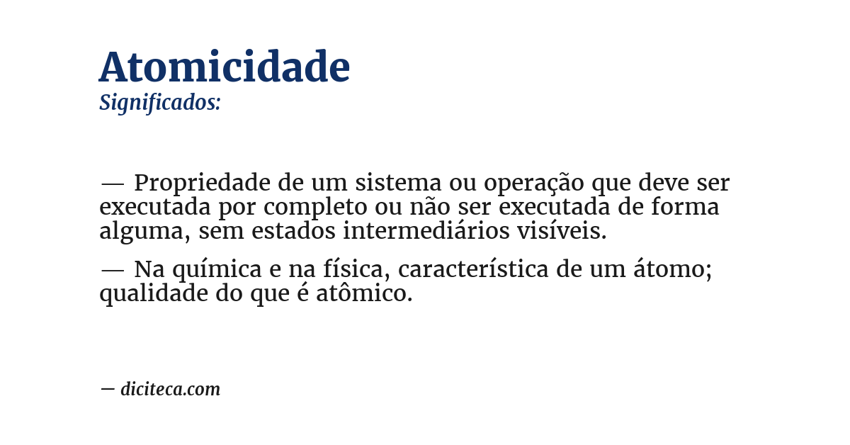 Significado de atomicidade