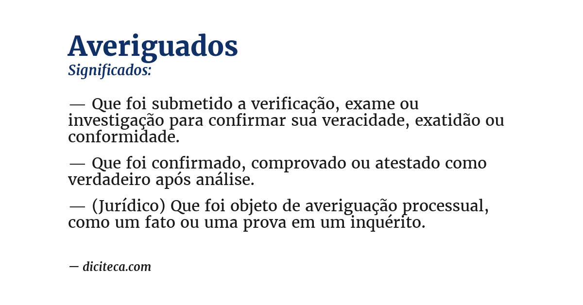 Significado de averiguados