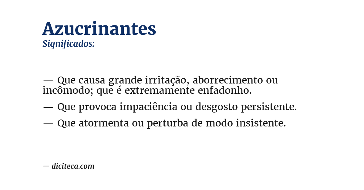 Significado de azucrinantes