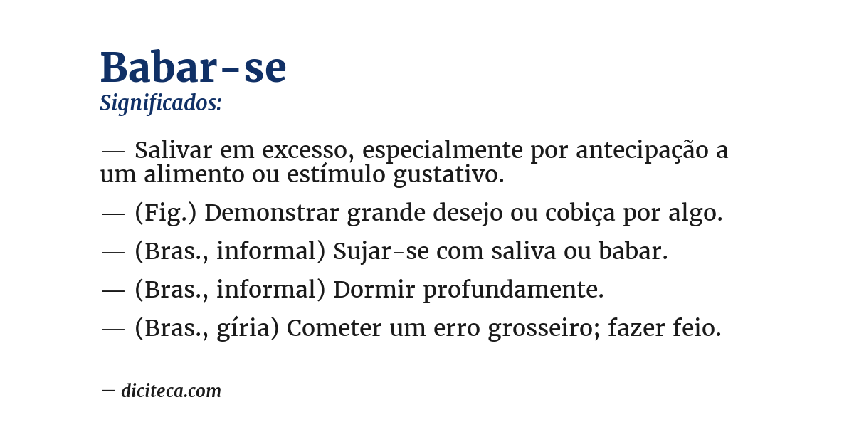 Significado de babar-se