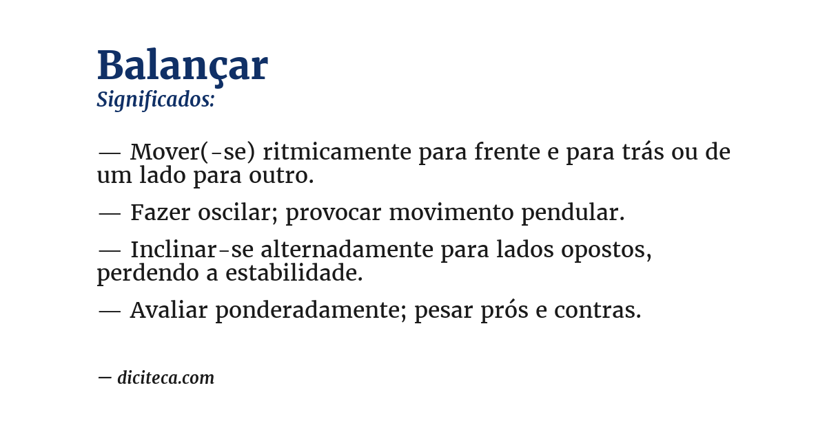 Significado de balançar