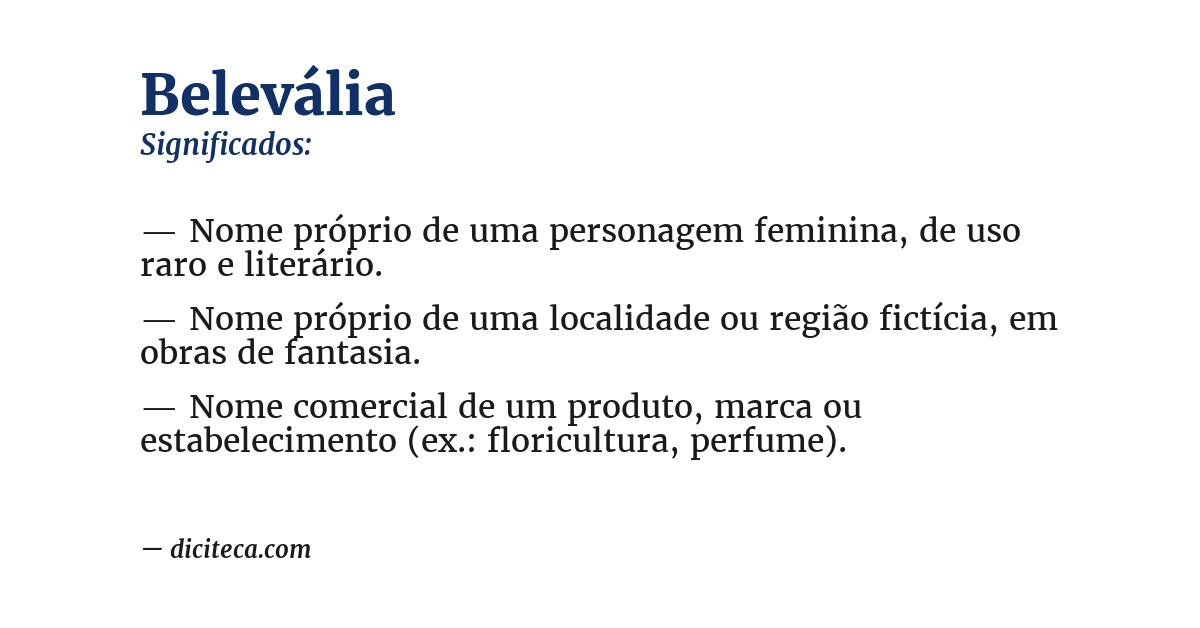 Significado de belevália