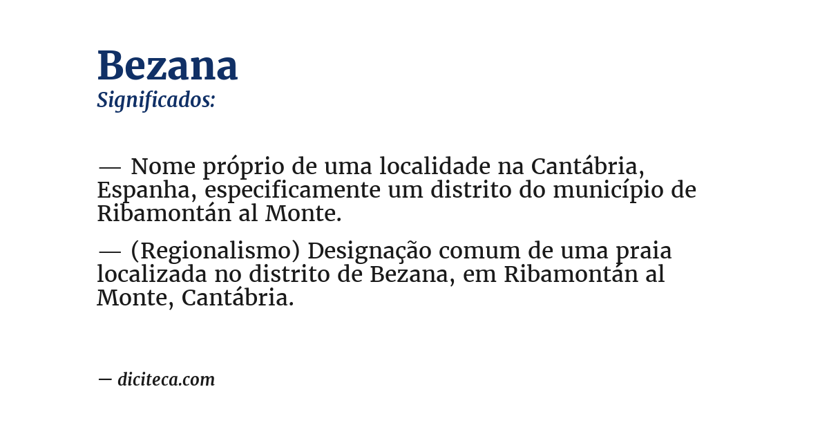Significado de bezana