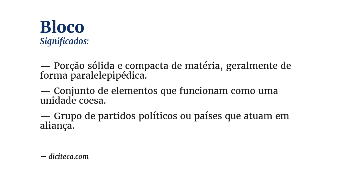 Significado de bloco