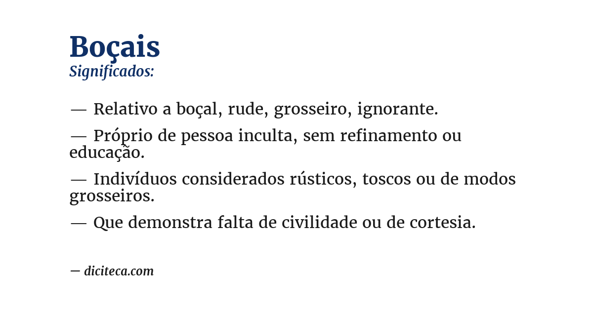 Significado de boçais