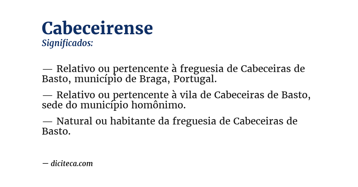 Significado de cabeceirense