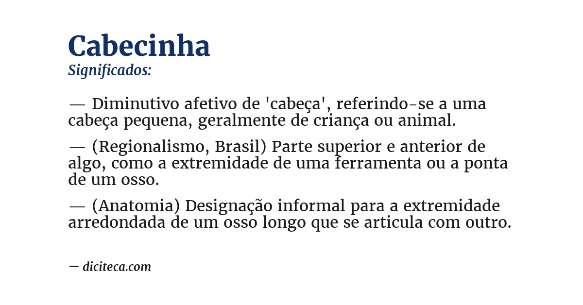 Significado de cabecinha