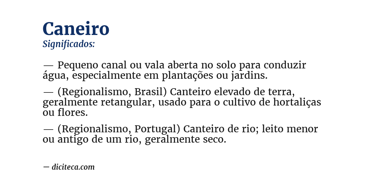 Significado de caneiro