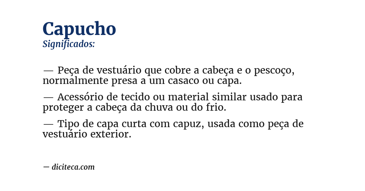 Significado de capucho