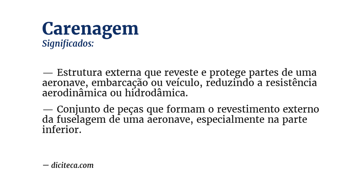 Significado de carenagem