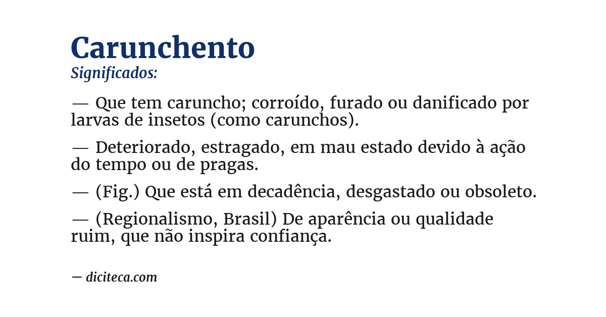 Significado de carunchento