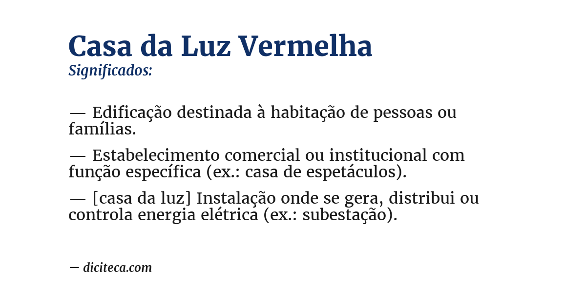 Significado de casa da luz vermelha