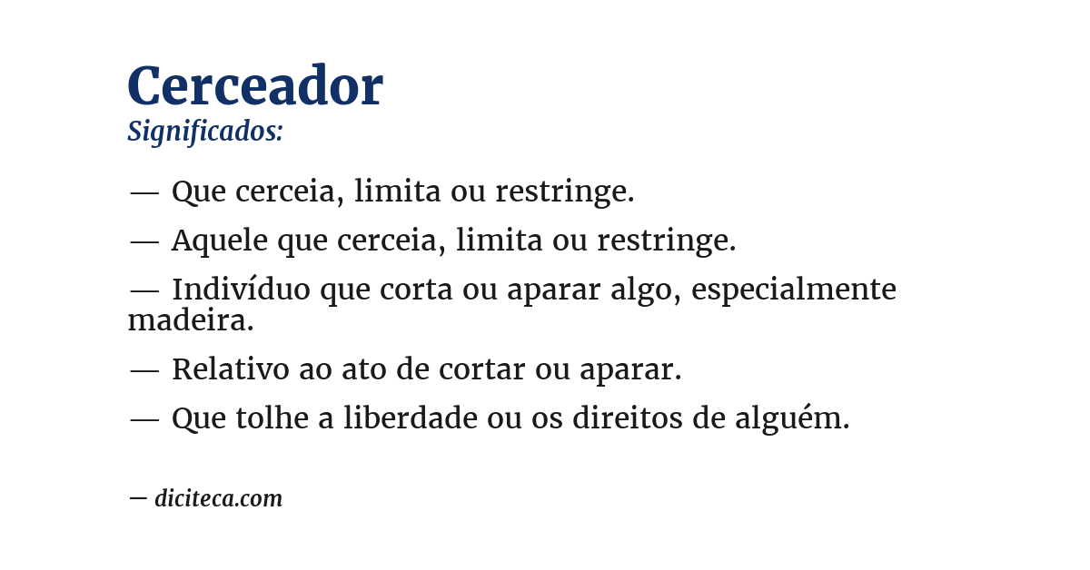 Significado de cerceador