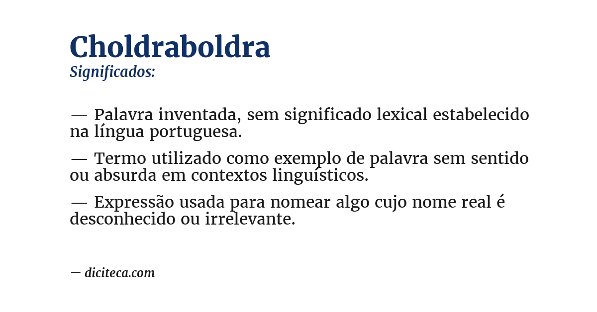 Significado de choldraboldra
