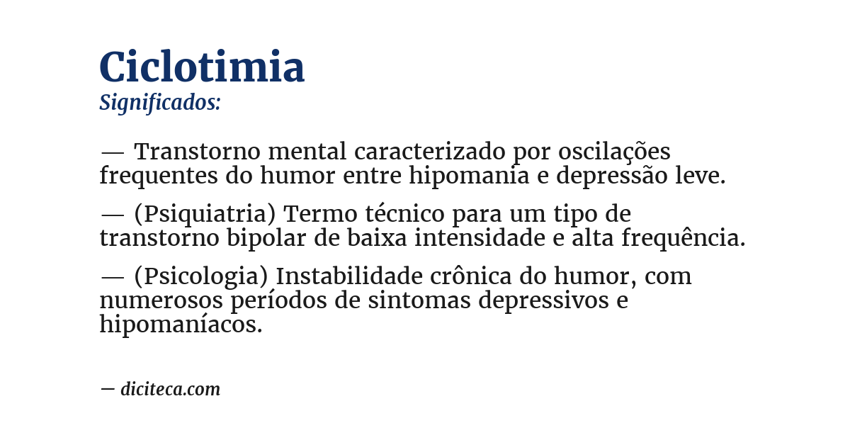 Significado de ciclotimia