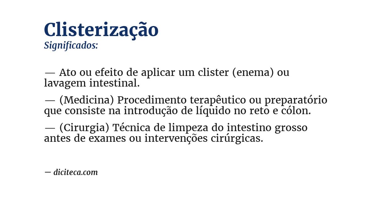 Significado de clisterização