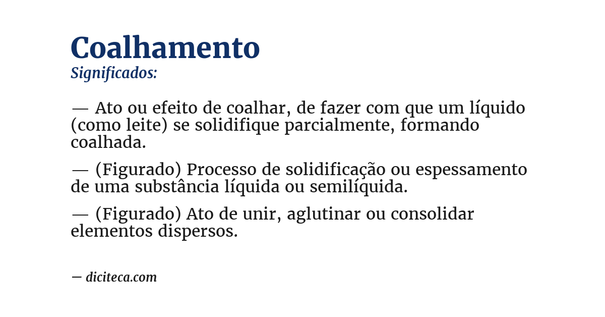 Significado de coalhamento