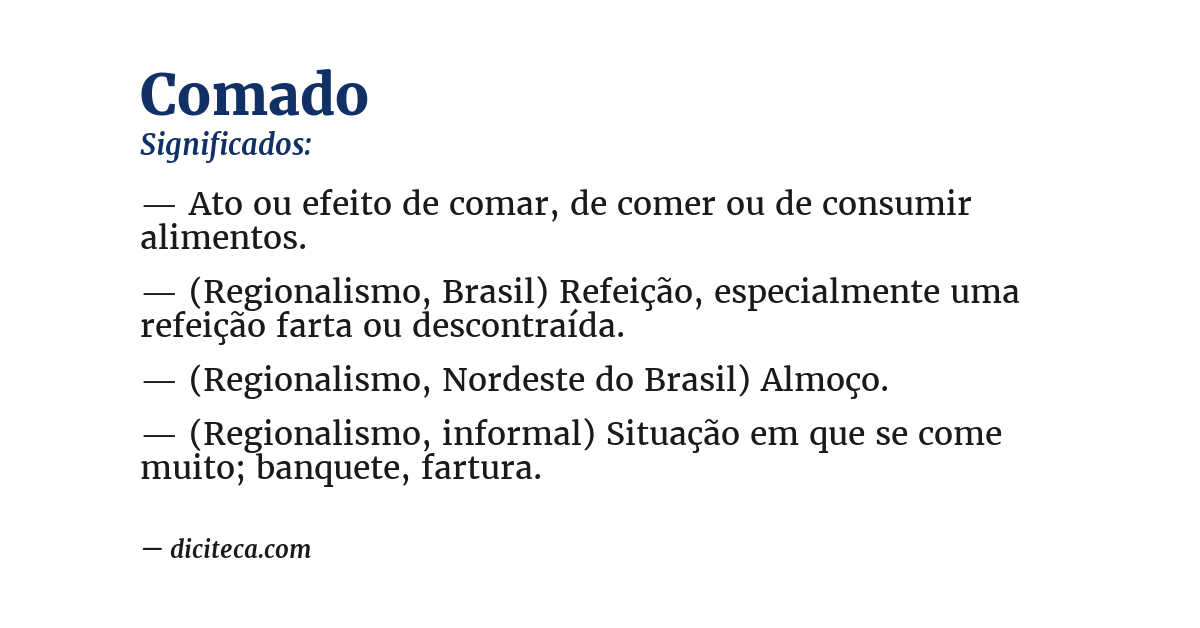 Significado de comado