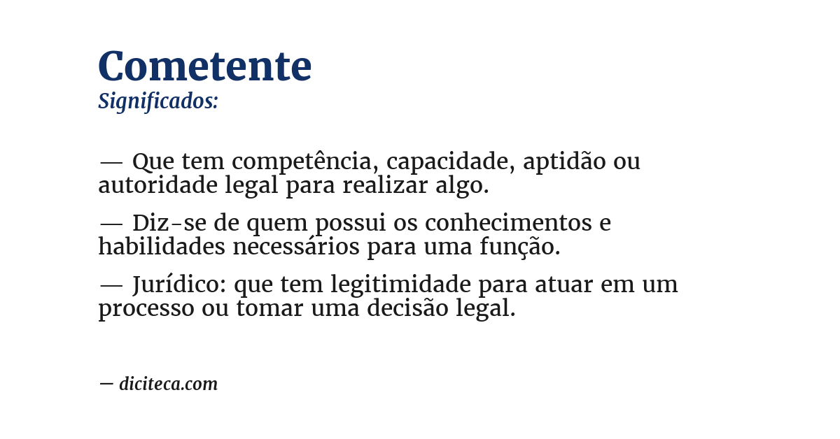 Significado de cometente