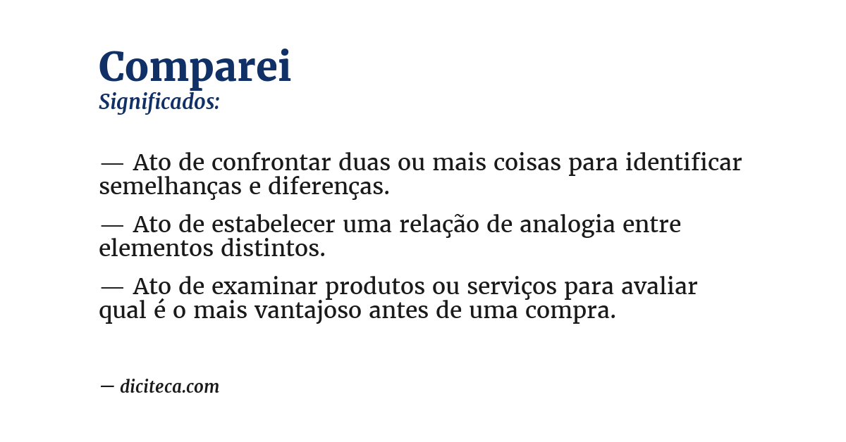 Significado de comparei