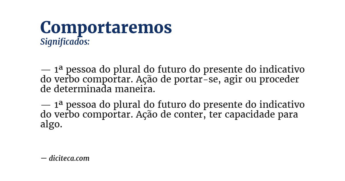 Significado de comportaremos