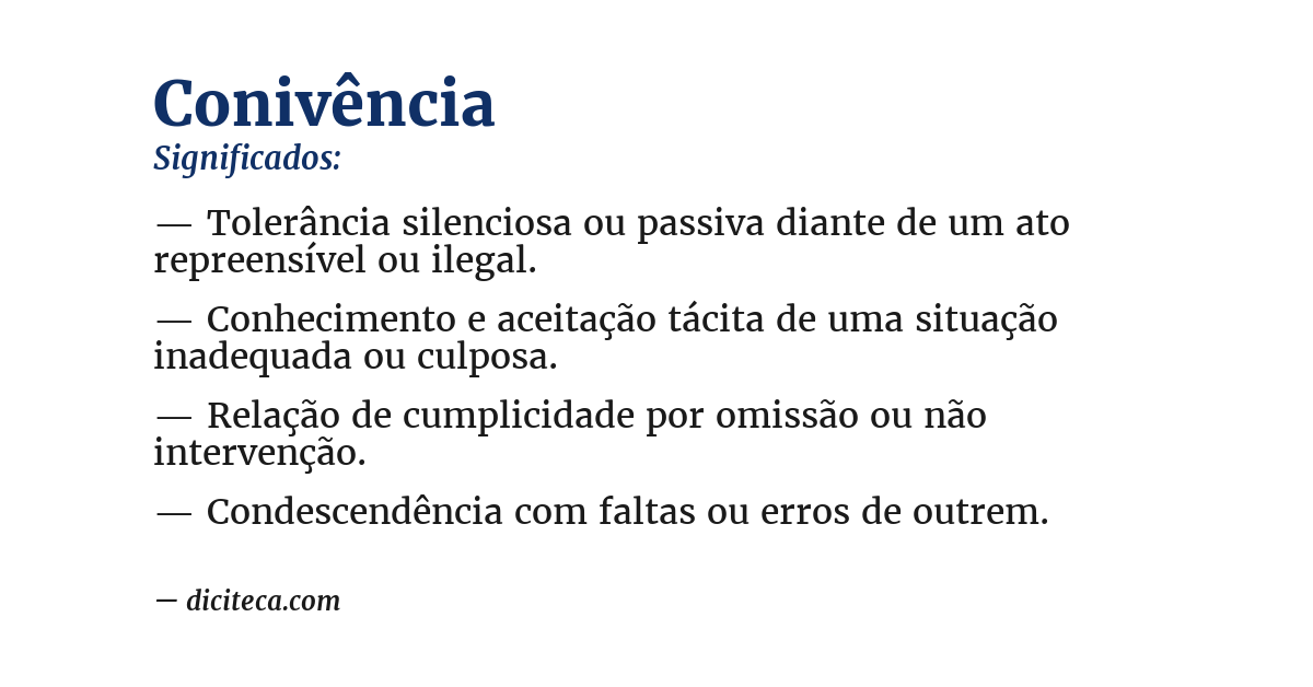 Significado de conivência