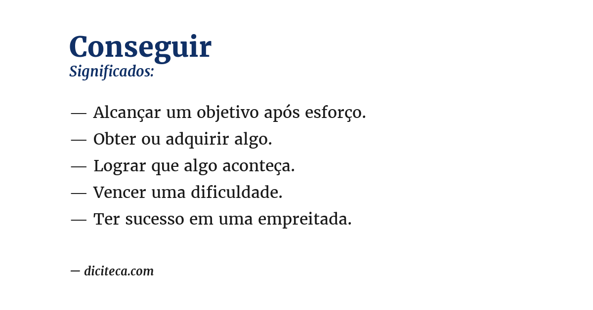 Significado de conseguir