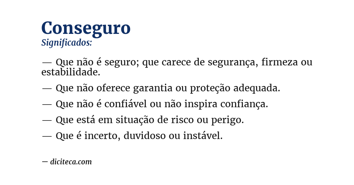 Significado de conseguro