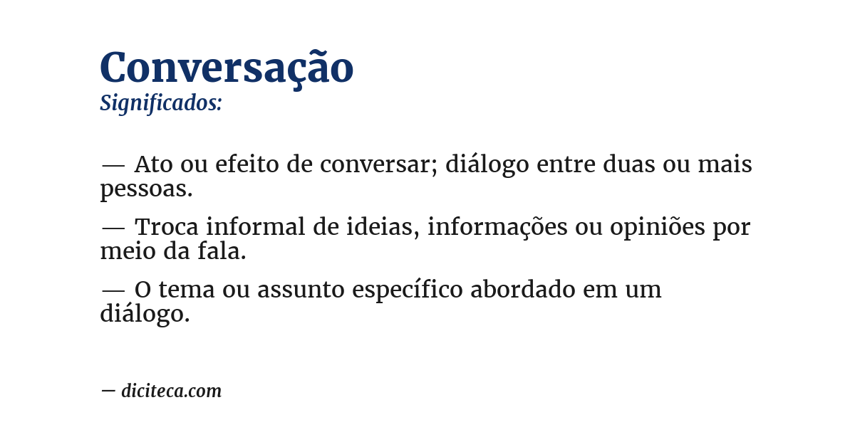 Significado de conversação