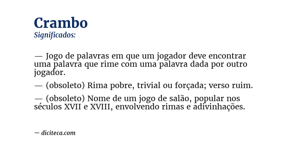 Significado de crambo