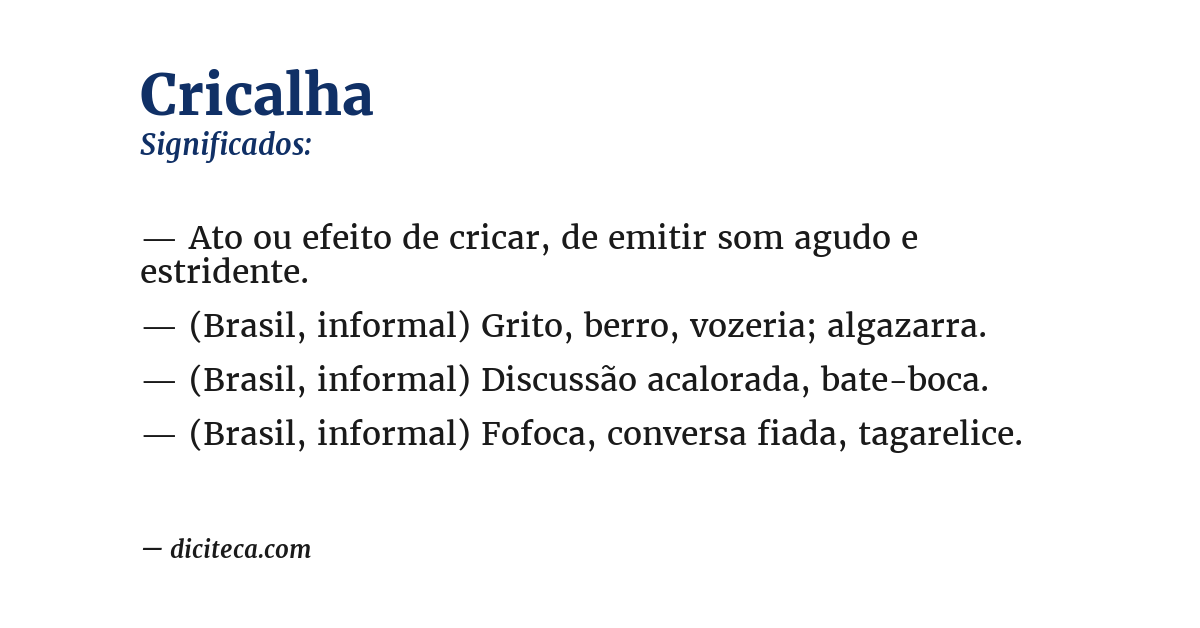 Significado de cricalha