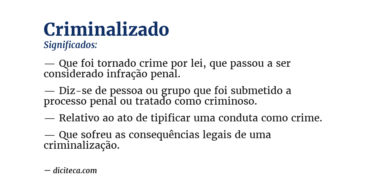 Significado de criminalizado