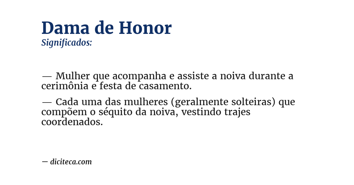 Significado de dama de honor