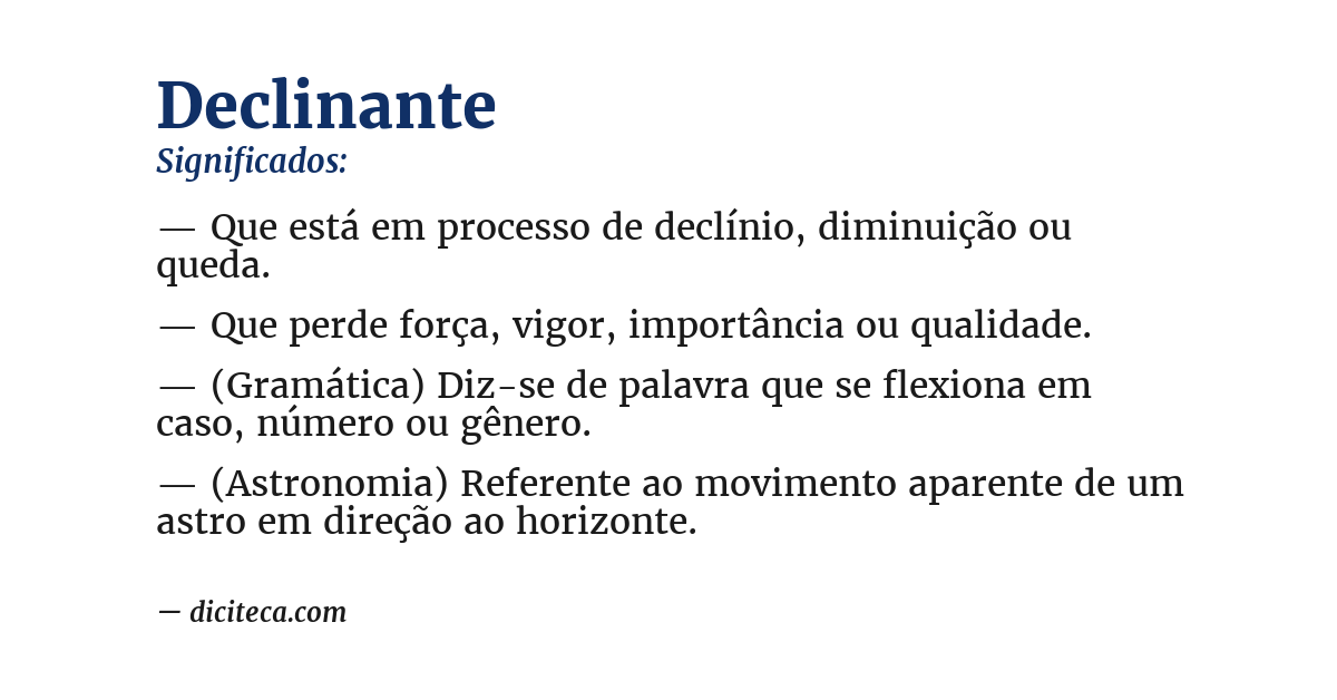 Significado de declinante