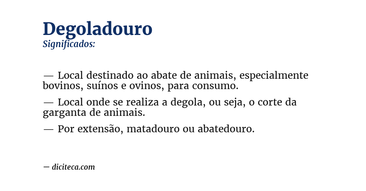 Significado de degoladouro