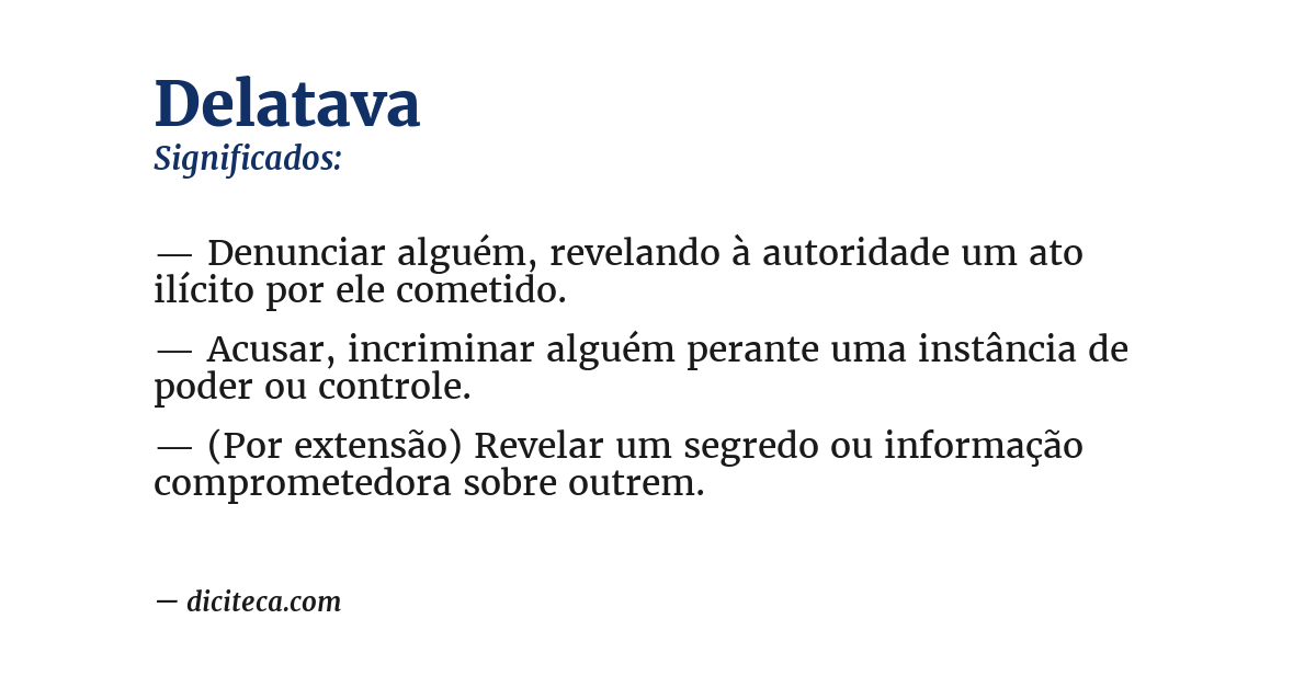 Significado de delatava