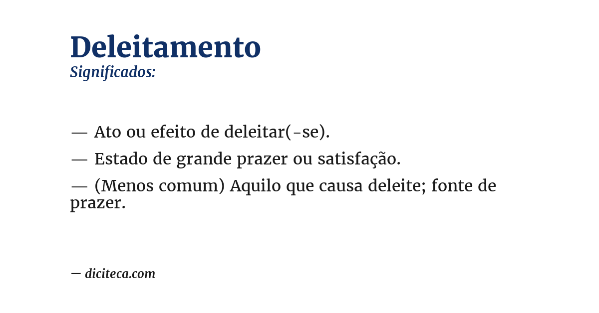 Significado de deleitamento