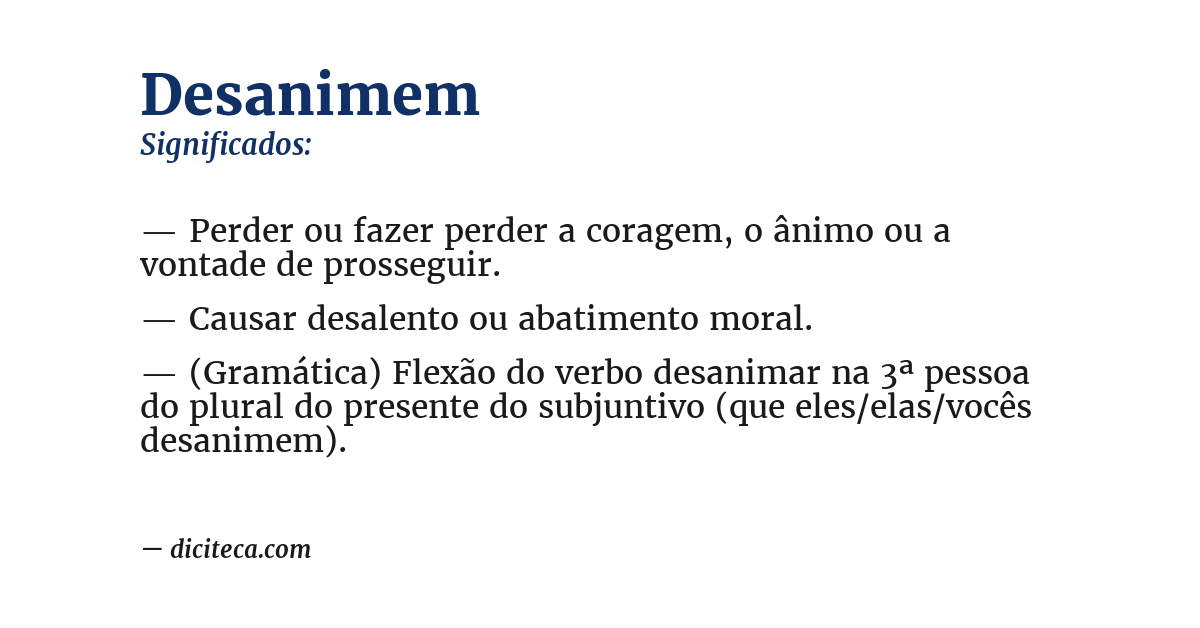 Significado de desanimem