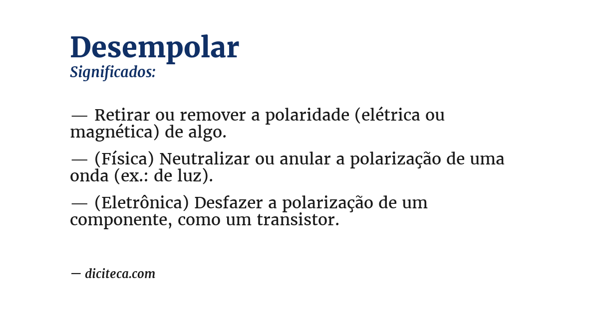 Significado de desempolar