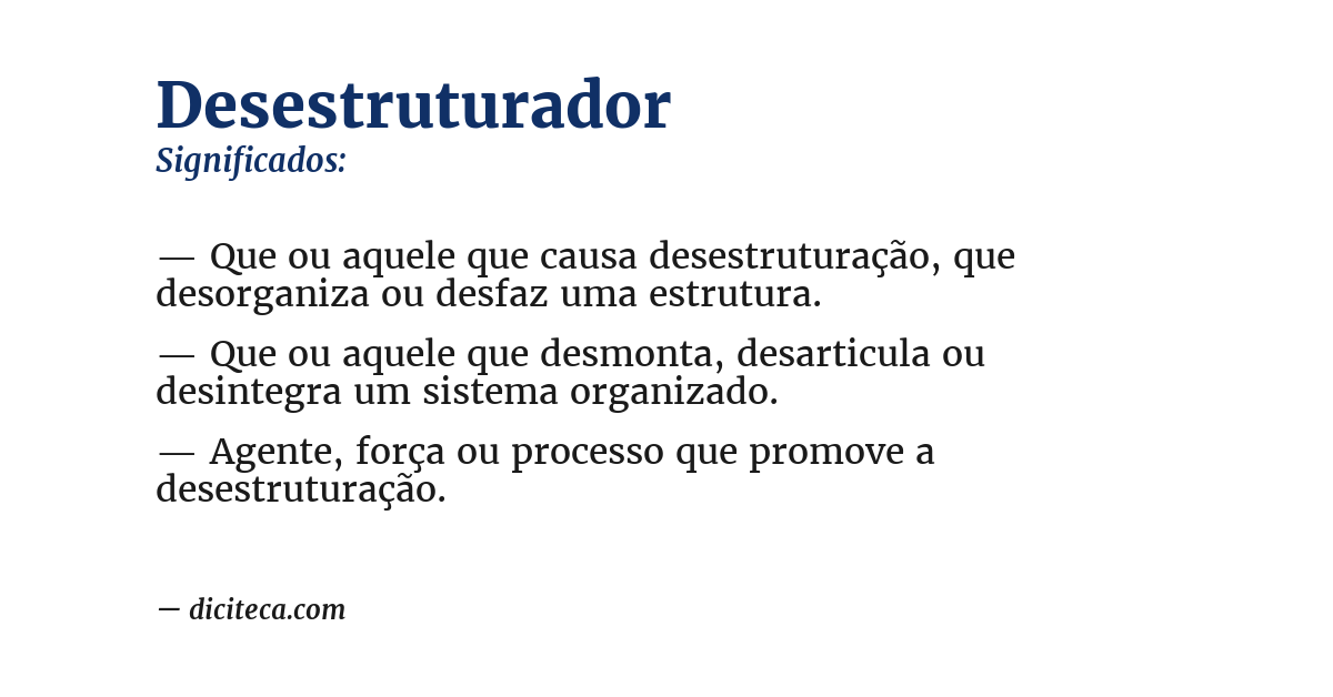 Significado de desestruturador