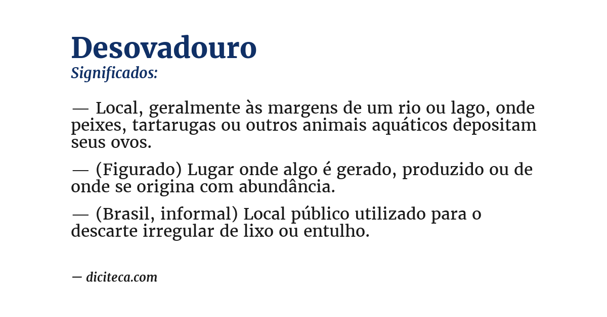 Significado de desovadouro